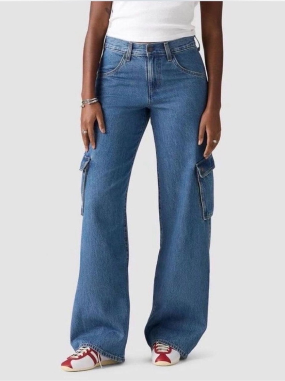 Levi's Blue Wide-Leg Cargo Jeans